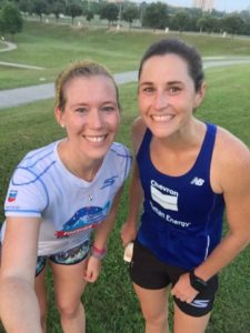 Ambassador Lindsay and I after a soggy 5:30 am workout with Wills Hills